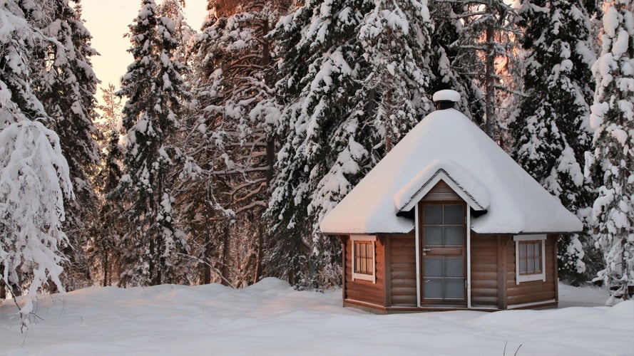 Photo of a beautiful winter evening, Kuusamo, Finland.