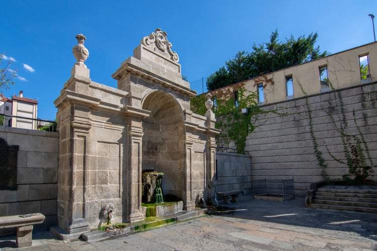 the Burgas fountain, hot and medicinal thermal water in the city of Ourense