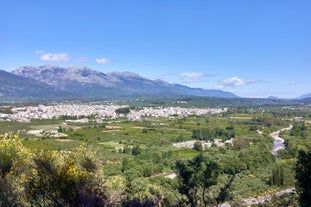 Photo of a small island with a fortress at the coast of Nafplio ,Greece.