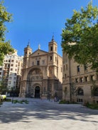 Photo of aerial view of beautiful landscape of Zaragoza, Spain.