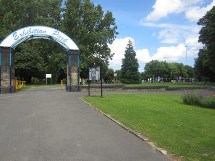 Photo of entrance to Exhibition Park, UK.