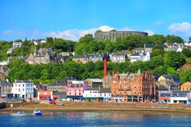 Photo of beautiful view of the old town city of Edinburgh from Calton Hill, United Kingdom.