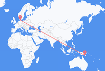 Flyg från Port Moresby till Sønderborg