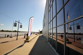 Photo of Bordeaux aerial panoramic view. Bordeaux is a port city on the Garonne river in Southwestern France.