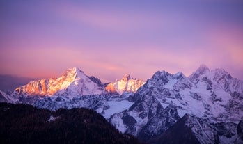 photo of beautiful view on the valley in Swiss Alps, Verbier, Switzerland.