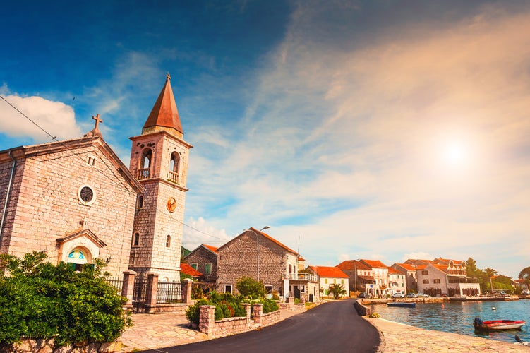 Photo of old architecture in Tivat, Montenegro.