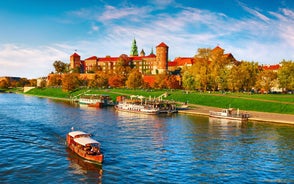 Photo of panoramic aerial view of Kazimierz Dolny, Poland.