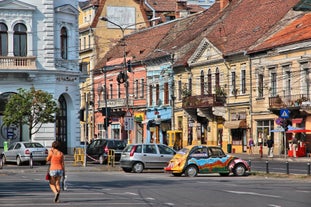 Photo of aerial view of the old Timisoara city center, Romania.