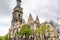 The bell tower of Aegidienkirche church in the downtown of Hannover, Germany.