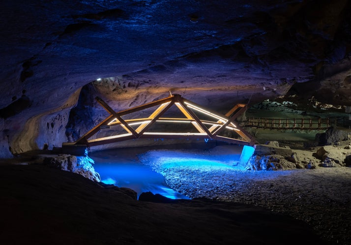 Photo of Bridge in Bolii cave ( Pestera Bolii ), near Petrosani city, Hunedoara county, Romania.