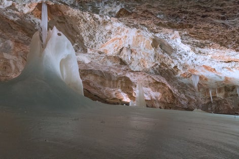 Photo os Dobsinska icy cave, Slovakia.