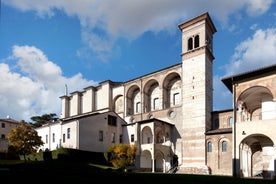 photo of an aerial panoramic view of the center of Salo on Lake Garda, Italy.