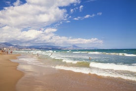 Photo of beautiful view of Santa Pola port and skyline in Alicante of Spain.