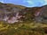 Landscape view of volcanic sulfur fumes in Furnas do Enxofre on Terceira island.