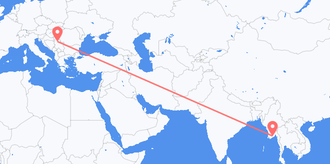 Flyreiser fra Myanmar (Burma) til Serbia