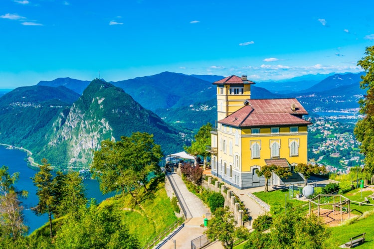 Photo of restaurant on top of Monte Bré in Lugano, Switzerland.