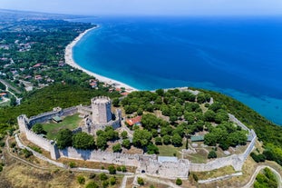 Photo of aerial view of the castle of Platamon, Pieria, Macedonia, Greece.