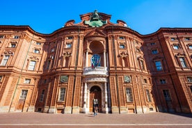 Photo of aerial view of Turin city center with landmark of Mole Antonelliana, Turin ,Italy ,Europe.