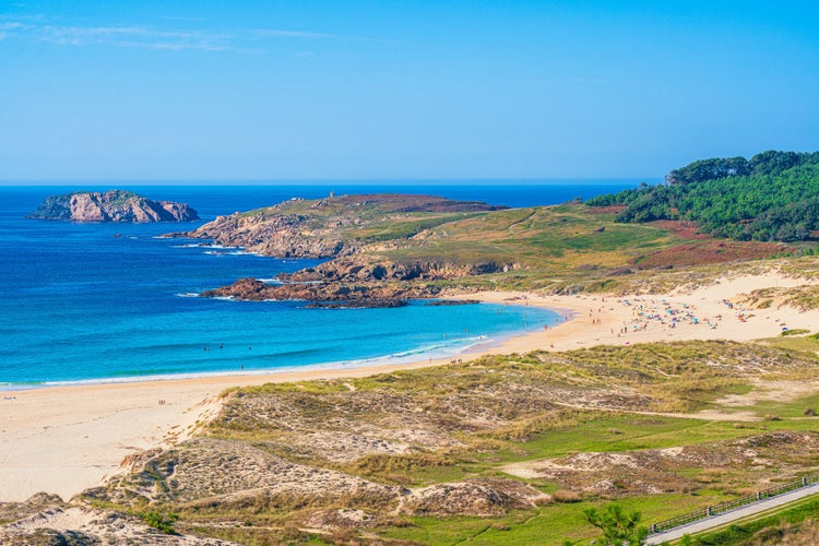 Scenic view of Doniños, a spectacular Atlantic Ocean beach in Ferrol, Galicia, Spain