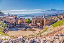 Photo of Isola Bella rocky island in Taormina, Italy.