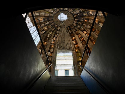 Photo of entrance of Bunk Art 2, nuclear bunker transformed into history museum, Tirana, Albania.