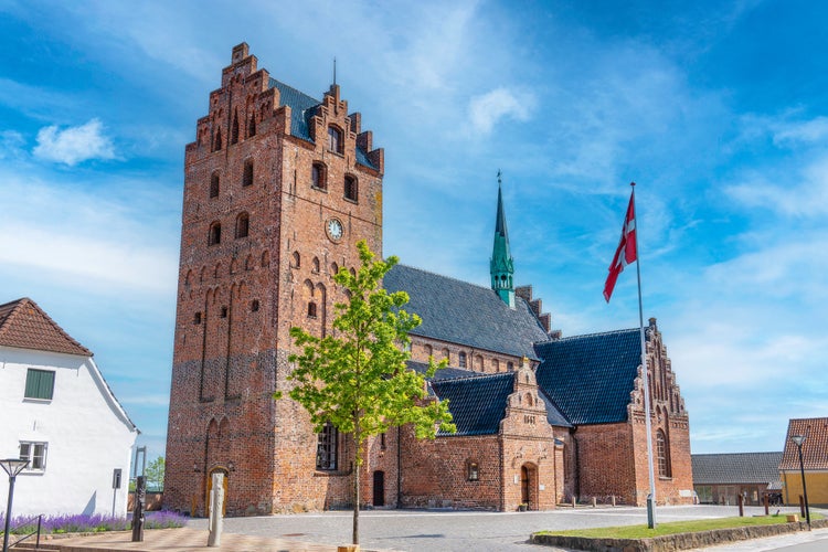 photo of view of Cathedral in Middelfart on Funen in Denmark.