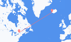 Flyg från Ottawa, Kanada till Reykjavík, Island