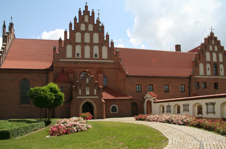 Photo of the patio of the Church of the Bernardine Fathers, Radom, Poland.