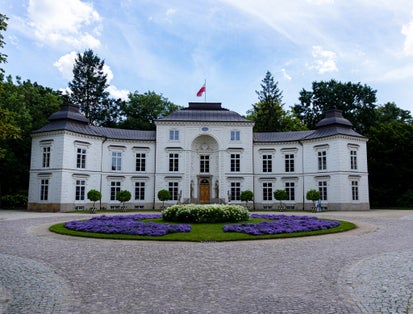 Photo of beautiful Building in a beautiful garden of Łazienki-Park, Warsaw, Poland.