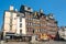 Photo of traditional half-timbered houses in the old town of Rennes, Brittany, France.