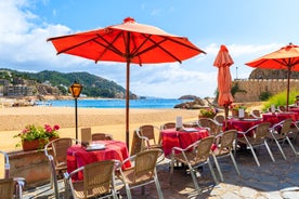 Photo of panoramic aerial view of beautiful Blanes in Costa Brava on a beautiful summer day, Spain.