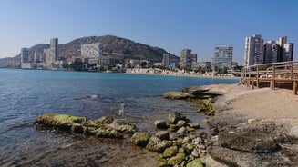 Photo of Altea white village skyline in Alicante at Mediterranean Spain.