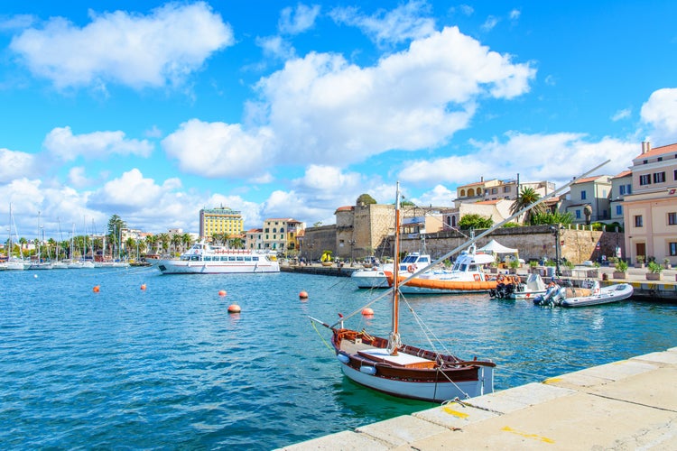 View of a promenade in Alghero, Sardinia.