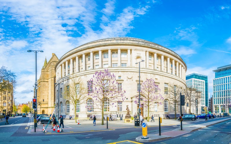 Photo of the Manchester central Library, England.