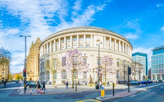 Photo of redeveloped Warehouses along the River in Leeds, UK.