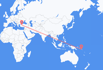 Flyg från Honiara, Salomonöarna till Eskişehir, Turkiet