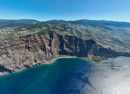 Aerial view of Cape Girao cliff on the island of Madeira in Portugal.
