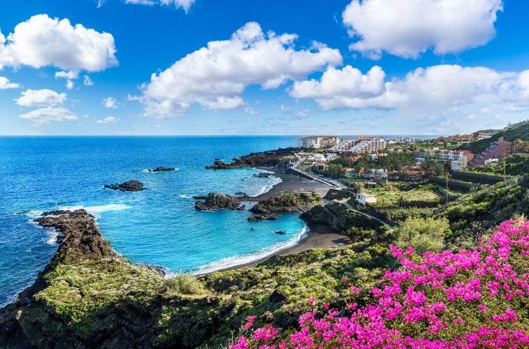 Photo of landscape with Los Cancajos with beautifl beach view, La Palma, Canary island, Spain.