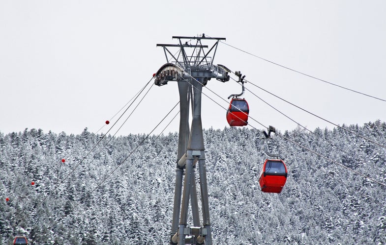 photo of view of Ski lift in La Massana. Principality of Andorra.