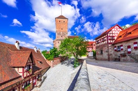 Photo of aerial view over the city of Pforzheim, Germany.