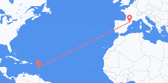 Flyg från Dominica till Andorra