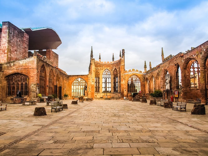 photo of High dynamic range HDR Ruins of bombed St Michael Cathedral, Coventry, England, UK.