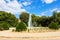 photo of San Prospero Fountain at Fortezza Medicea in Siena, old town in Tuscany, Italy. Medieval architecture of Sienna. Soft selective focus.