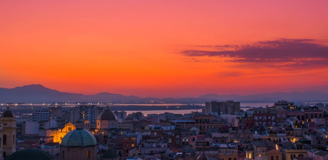 Sunset in Cagliari, taken from Bastione Santa Croce