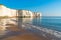 Photo of the beach and iconic cliffs at Botany Bay, Broadstairs, East Kent, England.