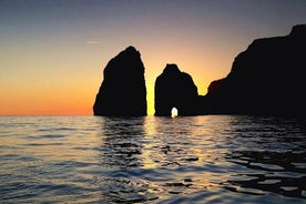 Sunset on a boat in Capri on the Classic Gozzo