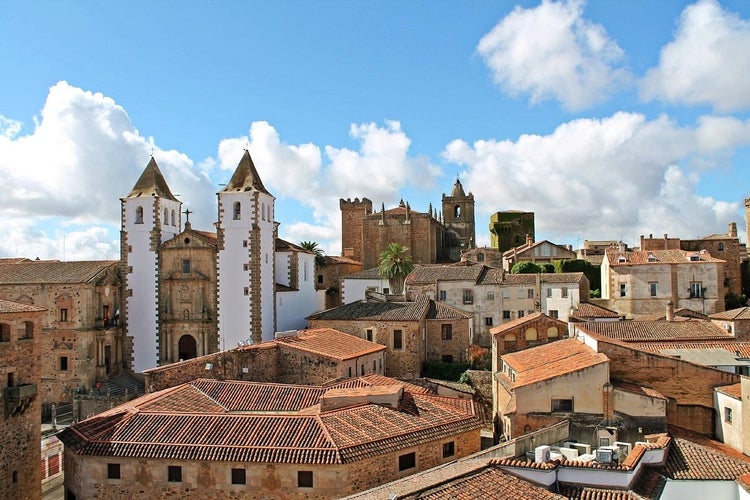 Cityscape of Caceres, World Heritage City, awarded by Unesco. Extremadura Region , Spain