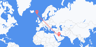 Flyreiser fra Saudi-Arabia til Færøyene