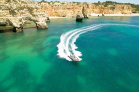 Excursion en bateau à la grotte de Benagil et à la plage de Marinha au départ de Portimao