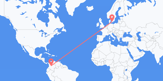 Voli dalla Colombia alla Danimarca
